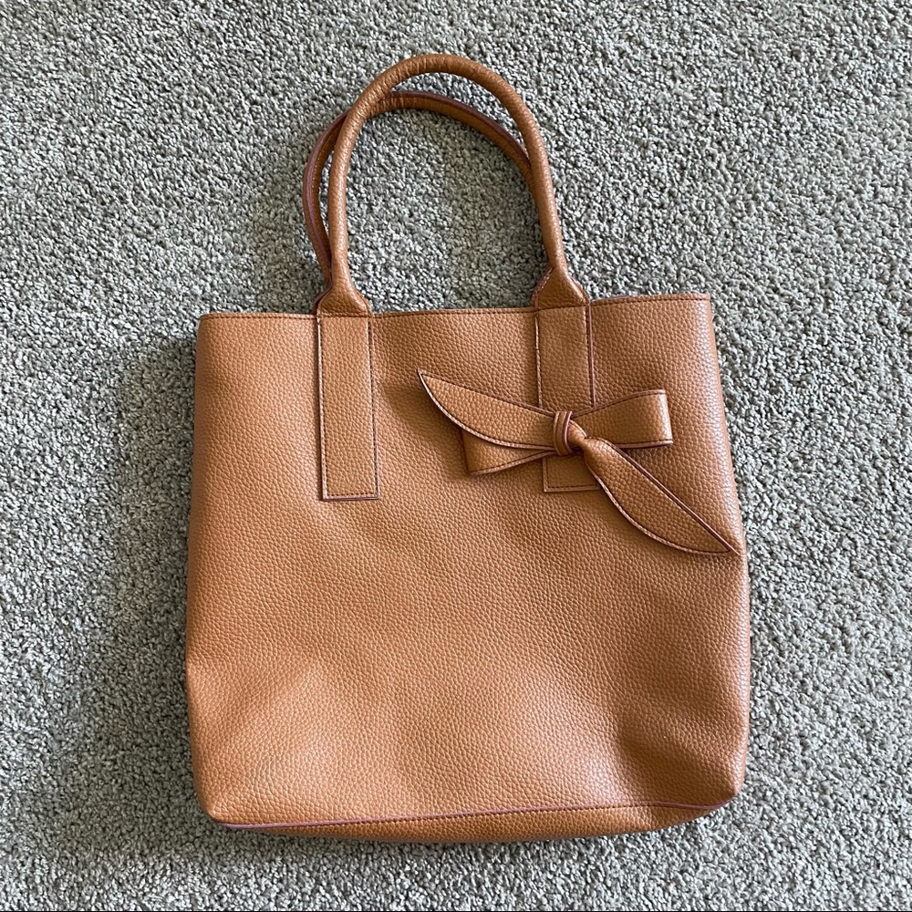 Faux leather tote bag